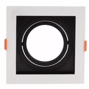 Spot de Embutir Flea Quadrado AR70 13x13x4,2cm Policarbonato Branco e Preto – Nordecor 6198