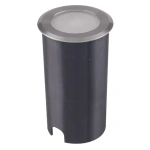 Embutido de Solo Chão LED Pinne Redondo Externo Âmbar 1W Bivolt Ø4,8x8,2cm Alumínio e Policarbonato Preto - Nordecor 6171