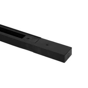 Trilho Eletrificado de Sobrepor Com Canaleta – 2 Metros Metal e Policarbonato Preto – Nordecor 6057