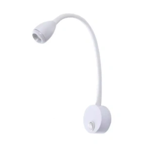 Arandela de Parede LED Bett Articulado 3000K 3W Bivolt 33cm Policarbonato Branco – Nordecor 2052