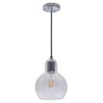 Pendente Lasi Ø15,4x20cm Metal e Vidro Transparente - Nordecor 2426