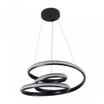 Pendente LED Kile Cristal 3000K 55W Bivolt Ø55x16cm Alumínio e Acrílico Preto - Nordecor 2342