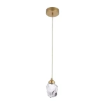 Pendente LED Mya 3000K 3W Bivolt Ø10x14cm Vidro e Alumínio Dourado - Nordecor 2411