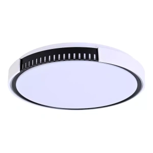 Plafon de Sobrepor LED Nita Redondo 3000K 30W Bivolt Ø50x6cm Metal e Policarbonato Branco e Preto – Nordecor 2418