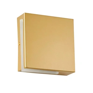 Arandela de Parede LED Wadra Quadrado 3000K 8W Bivolt 15x15cm Metal e Acrílico Dourado Fosco – Nordecor 2451