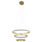Pendente LED Bean 3000K 83W Bivolt Ø80cm Metal e Acrílico Dourado Fosco - Nordecor 2459