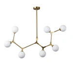 Pendente Bheo 54x120cm Metal e Vidro Dourado - Nordecor 2024