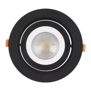 Spot de Embutir Plano Redondo PAR30 Ø17×2,7cm Policarbonato Preto – Nordecor 6283