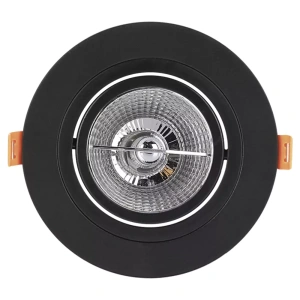 Spot de Embutir Plano Redondo AR70 Ø13×2,7cm Policarbonato Preto – Nordecor 6285