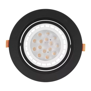 Spot de Embutir Plano Redondo AR111 Ø17×2,7cm Policarbonato Preto – Nordecor 6287