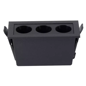 Spot de Embutir LED Powerus 3 Focos IRC 90 3000K 6W Bivolt 5×9,5cm Alumínio Preto – Nordecor 6374