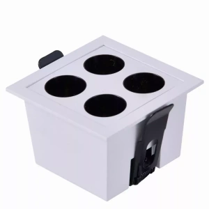 Spot de Embutir LED Powerus 4 Focos IRC 90 3000K 8W Bivolt 7,5×7,5x5cm Alumínio Branco – Nordecor 6379