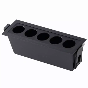 Spot de Embutir LED Powerus 5 Focos IRC 90 3000K 10W Bivolt 5×14,5cm Alumínio Preto – Nordecor 6376