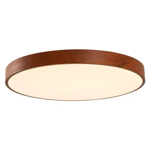 Plafon de Sobrepor LED Oris Redondo 3000K 24W Bivolt Ø40x5cm Metal e Acrílico Imbuia – Nordecor 2452