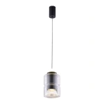 Pendente LED Roz 3000K 10W Bivolt Ø9,8x16cm Alumínio e Vidro Preto - Nordecor 2697