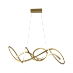 Pendente LED Wyna 3000K 79W Bivolt 90cm Metal, Silicone e Acrílico Ouro Champanhe - Nordecor 2711