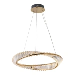 Pendente LED Lezie 3000K 49W Bivolt Ø60x8,5cm Cristal e Metal Ouro - Nordecor 2715