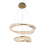 Pendente LED Lezie 3000K 71W Bivolt Ø60cm Metal e Cristal Ouro - Nordecor 2737