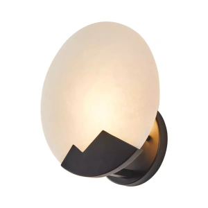 Arandela de Parede Magi Redondo Ø26cm Metal e Mármore Preto – Nordecor 2753
