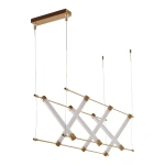 Pendente LED Juli 3000K 54W Bivolt 92x40x40cm Metal e Acrílico Dourado Fosco - Nordecor 2732