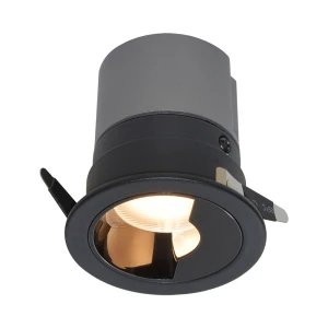 Spot de Embutir LED Zagle Wall Washer Redondo IRC >97 2700K 7W Bivolt Ø6,5x7,4cm Alumínio Preto - Nordecor 6447