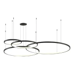 Conjunto de Pendentes LED Aro Redondo Quádruplo 3000K 20W Bivolt Ø100cm Alumínio - Incolustre Aro4/100B