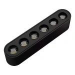 Modulo LED Kay 6 Focos IRC 90 3000K 6W 48V 12x2,6cm Alumínio Preto - Nordecor 6553