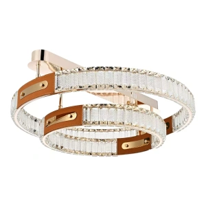 Plafon de Sobrepor LED Gulty 2 Redondo 3000K 51W Bivolt 21,5xØ60cm Alumínio, Metal e Vidro Ouro – Nordecor 2902