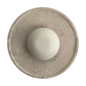 Arandela de Parede LED Petra Redondo por Waldir Junior IRC 90 Externo 3000K 1,5W Bivolt (D) 26cm Pedra Parana e Alumínio – Bella Italia 90060302401