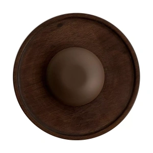 Arandela de Parede LED Petra Redondo por Waldir Junior IRC 90 Externo 3000K 1,5W Bivolt (D) 26cm Madeira e Alumínio – Bella Italia 90060302401-C