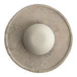 Arandela de Parede LED Petra 90060302400 Redondo por Waldir Junior 3000K 1,5W Bivolt Ø26x9cm Pedra Parana e Alumínio - Bella Italia AR19104