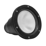 Embutido de Solo Chão Underslim Redondo Externo Ø17,5x20cm Alumínio Preto - Incolustre 701.18