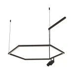 Pendente LED Risk Hexagonal 9030020040 3000K 62W Bivolt Mini Dicroica Ø120cm Metal e Policarbonato - Bella Italia PE14608