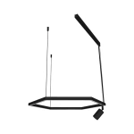 Pendente LED Risk Hexagonal 9030021141 4000K 19W Bivolt Mini Dicroica Ø40cm Metal e Policarbonato - Bella Italia PE14601