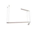 Pendente LED Risk 9036022340 Retangular 3000K 58W Bivolt Mini Dicroica 150x15cm Metal e Policarbonato - Bella Italia PE14703